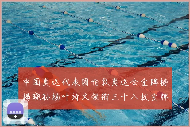中国奥运代表团伦敦奥运会金牌榜揭晓孙杨叶诗文领衔三十八枚金牌居首